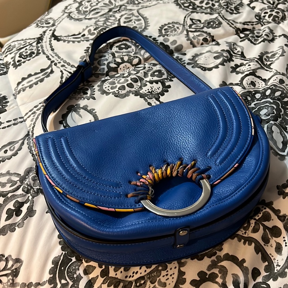 Blue cross body bag